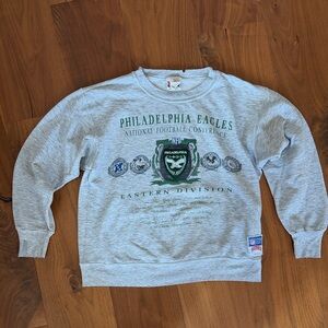 Vintage Philadelphia Eagles Grey Pullover Fleece Sweatshirt / size medium